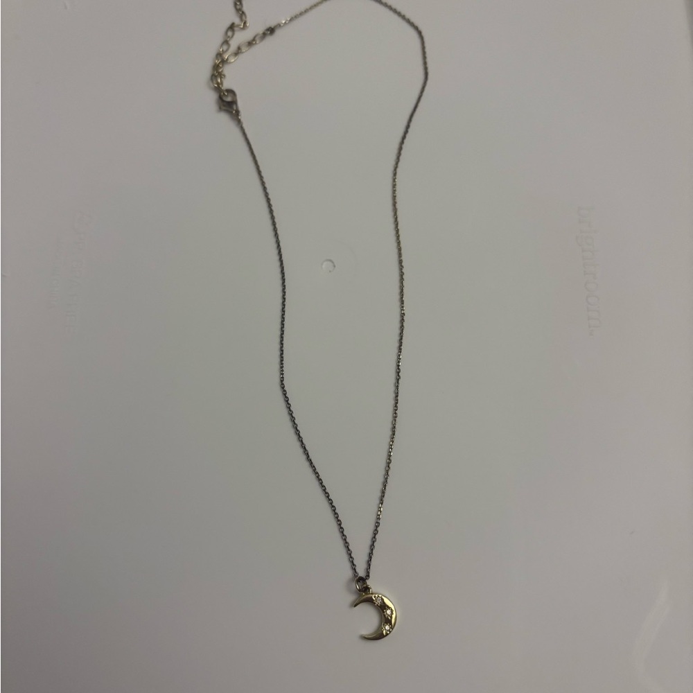 3️⃣for$10      gold moon necklace with diamonds 🌙